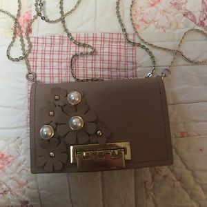 Zac Posen Leather Earthette Card Case w Gold Chain